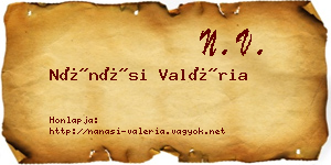Nánási Valéria névjegykártya