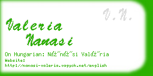 valeria nanasi business card